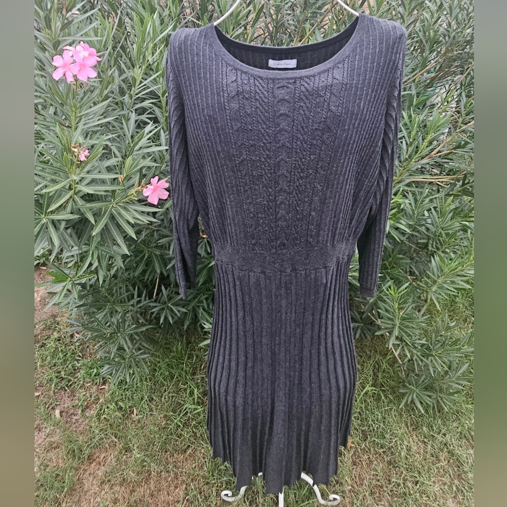 Calvin Klein Charcoal Long Sleeve Dress